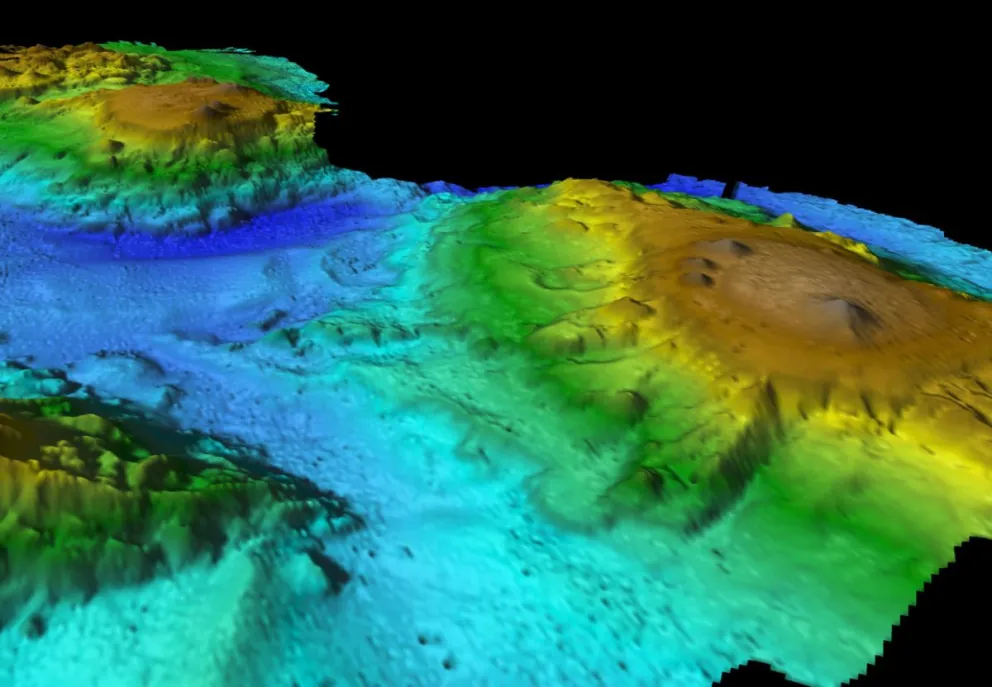 Descubren isla submarina con enormes volcanes en el mar de Tasmania